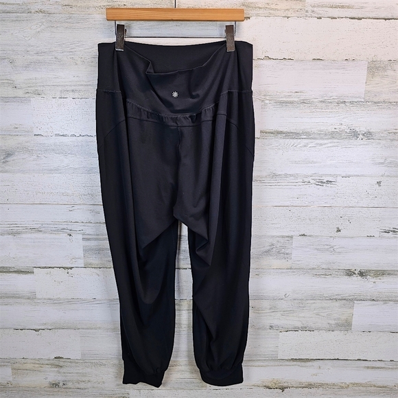Athleta Salutation Jogger Pants Black High-Rise Lounge Activewear Size 2X Cozy - Picture 4 of 13